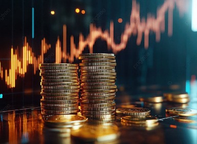 Gold coins vs stock market graph