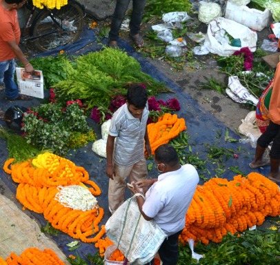 Durga Puja festive market in India