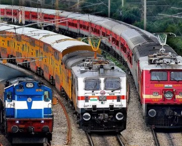 Central Railway train at station during festival season
