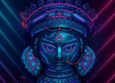 AI-designed Durga Puja pandal in Kolkata