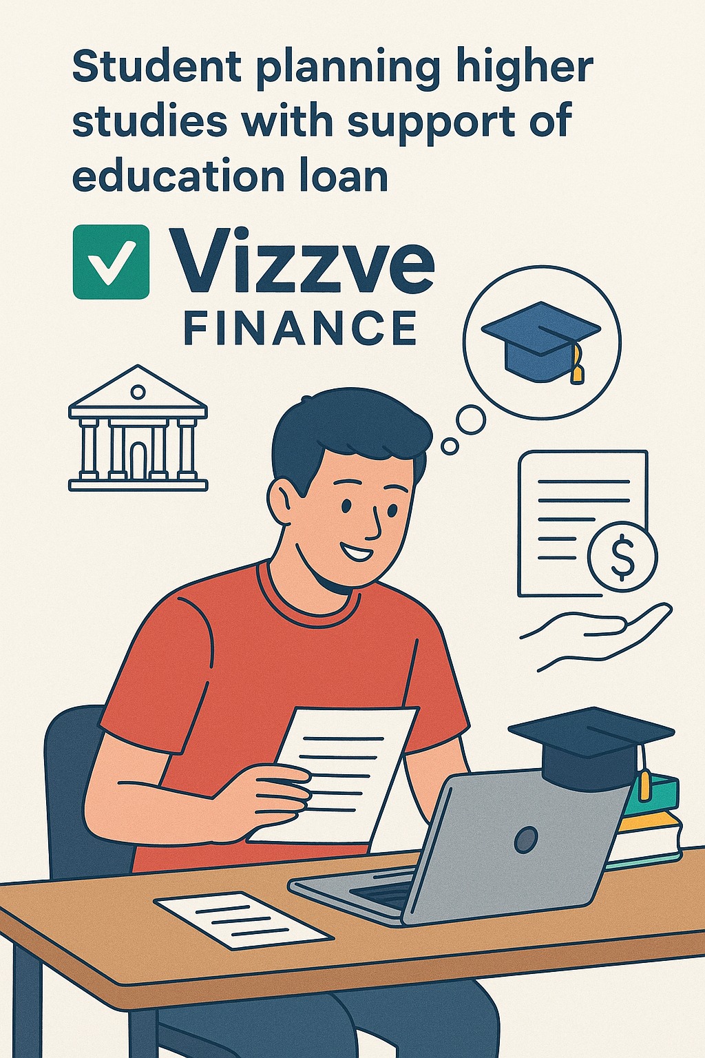 Student planning higher studies with support of education loan via Vizzve