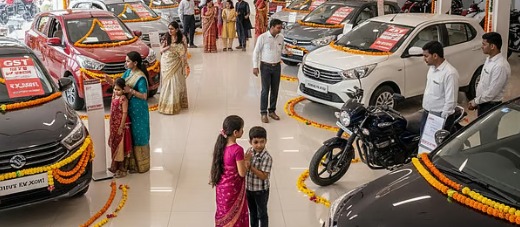 Car showroom bustling with festive buyers amid GST cuts