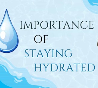 Drinking water to stay hydrated and reduce stress