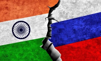 India and Russia flags symbolizing trade partnership