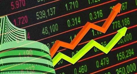 Indian stock market trading screen with Nifty and Sensex charts