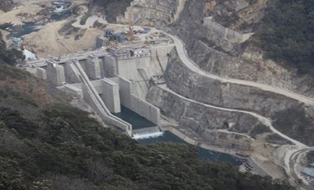 Hydropower dam construction in Bhutan