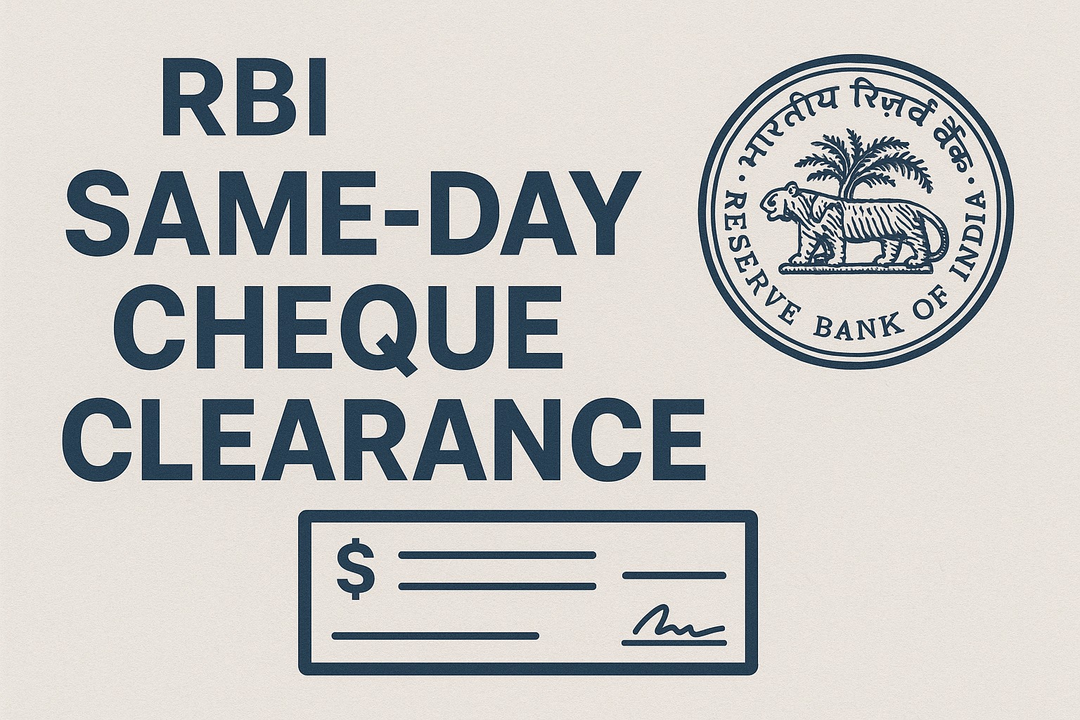 RBI Same-Day Cheque Clearance Announcement