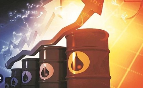 Illustration showing rising oil prices affecting home and car loan EMIs in India.