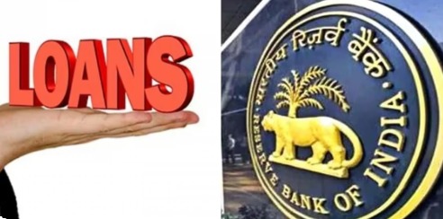 Illustration of RBI and bank governance with documents representing related-party lending rules.