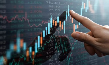 Stock market graph showing top stock picks for October 8, 2025