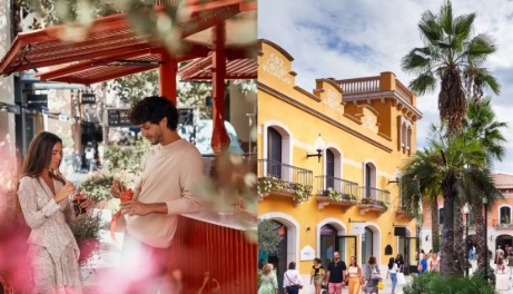 Scenic Kerala village landscape with characters from Avihitham