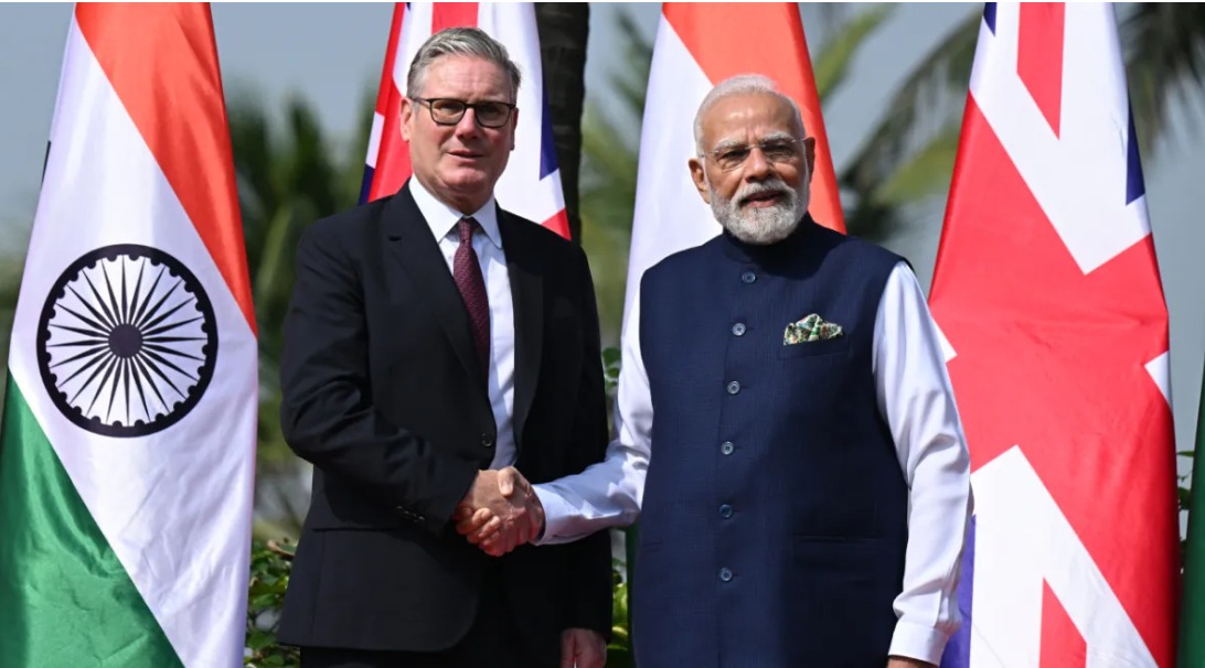 “Prime Minister Modi and UK Prime Minister Starmer during India-UK talks”