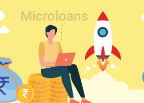 Rural woman receiving microloan for small business in India