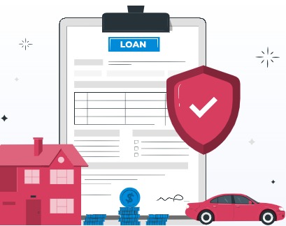 Borrower reviewing loan-linked insurance policy to protect against financial shocks