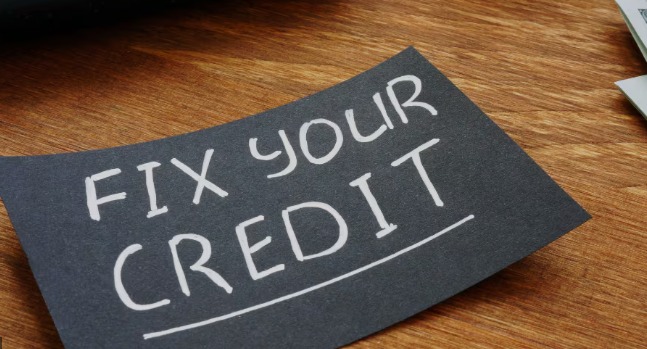 Person checking credit report online to repair financial past