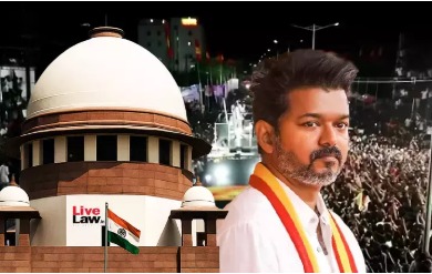 Supreme Court of India building with CBI officials in the background for Karur stampede investigation