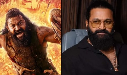 Rishab Shetty in Kantara Chapter 1 celebrating box office success