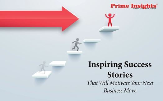 Motivational story concept showing business professional achieving success