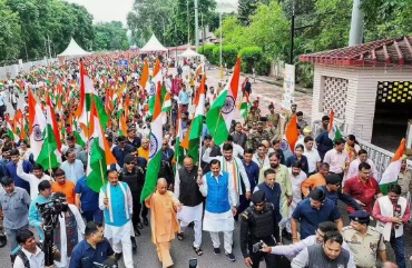 Bihar election rally highlighting Bhojpuri language and culture