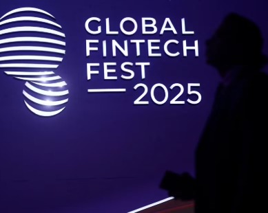 Panel of banking and AI leaders speaking at Global Fintech Fest 2025 in Mumbai