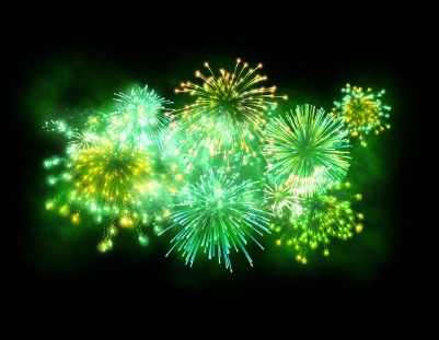 Green eco-friendly firecrackers being lit during Diwali