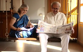 Senior couple reviewing personal loan options