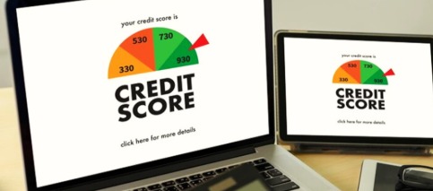 CIBIL credit score analysis on a laptop