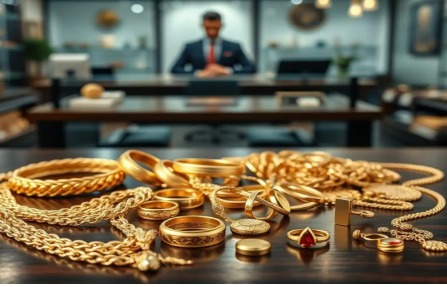 Gold jewellery and small business finance concept representing working capital loans