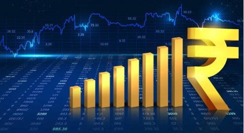 Stock market charts and graphs highlighting Reliance Industries and Suzlon Energy trends.