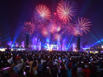 Dubai skyline illuminated with Diwali lights capturing the festive spirit of Indian celebrations abroad
