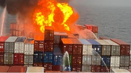 Rescue operations at private shipyard in Goa after explosion, with emergency responders at site.