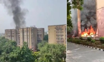 Massive fire breaks out at MP residential complex in New Delhi