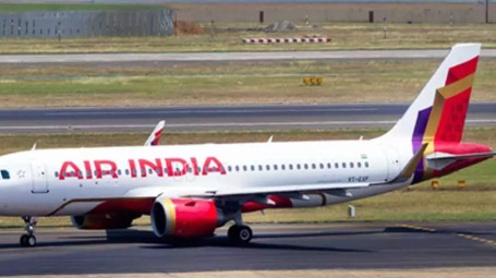 Air India aircraft preparing for special flight from Milan to India.