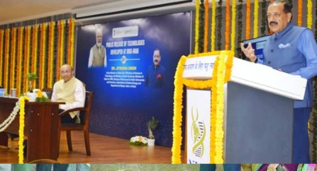 Health Minister announcing India’s first indigenous antibiotic.