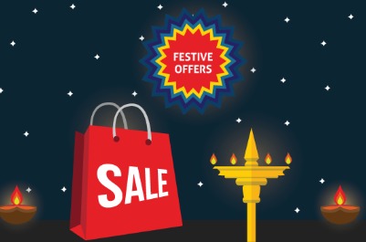Festive sale shopping with Zero-Cost EMI, cashback, and reward offers.