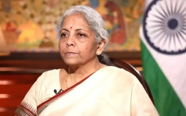 Finance Minister announcing ₹3.6 lakh crore 50-year interest-free loan scheme for states to boost infrastructure and capital investment in FY26