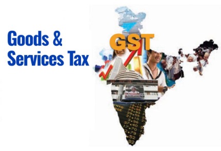 GST concept illustration showing Indian states contributing to tax savings and efficient implementation