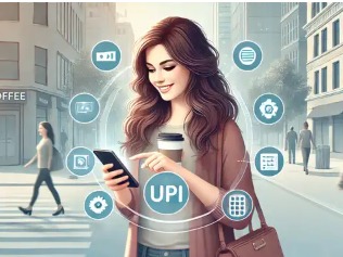 AI-powered UPI Help chatbot assisting user with digital payment transactions on smartphone