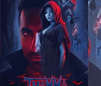 Thamma movie poster featuring Ayushmann Khurrana and Rashmika Mandanna with Day 1 box office collection Rs 24 crore
