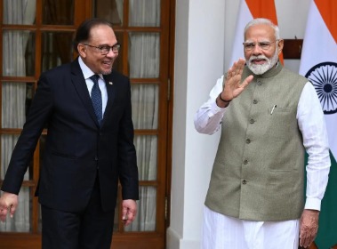 Prime Minister Narendra Modi participating in a virtual ASEAN Summit meeting
