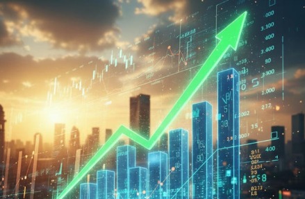 Stock market graph showing Nifty 50 index rising above 25,900 points