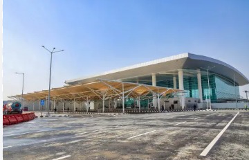 Exterior view of Delhi Airport Terminal 2 after reopening on October 26.