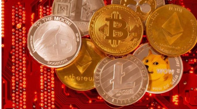 “Madras High Court building with cryptocurrency symbols representing legal recognition of digital assets in India.”