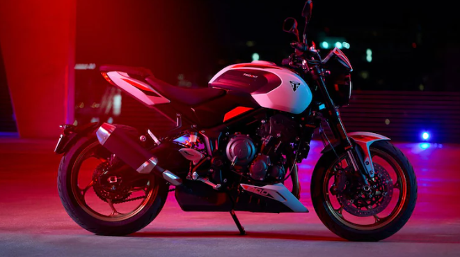 Triumph Trident 800 motorcycle side profile view after global launch.
