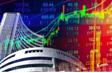 Stock market chart showing India’s market reaction to US Fed rate cut announcement