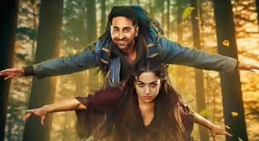 Ayushmann Khurrana and Rashmika Mandanna in Thamma movie poster