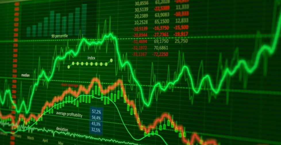 Stock market graph showing Sensex and Nifty decline on closing bell, Vizzve Finance market report