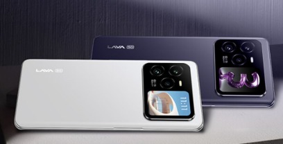 Official teaser of Lava Agni 4 smartphone showcasing curved display design and Dimensity chip branding.