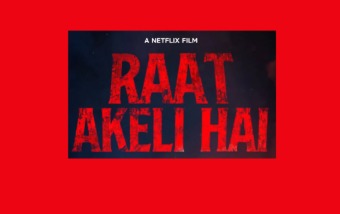 Poster of “Raat Akeli Hai: The Bansal Murders” showing a detective in a dimly lit room investigating a crime