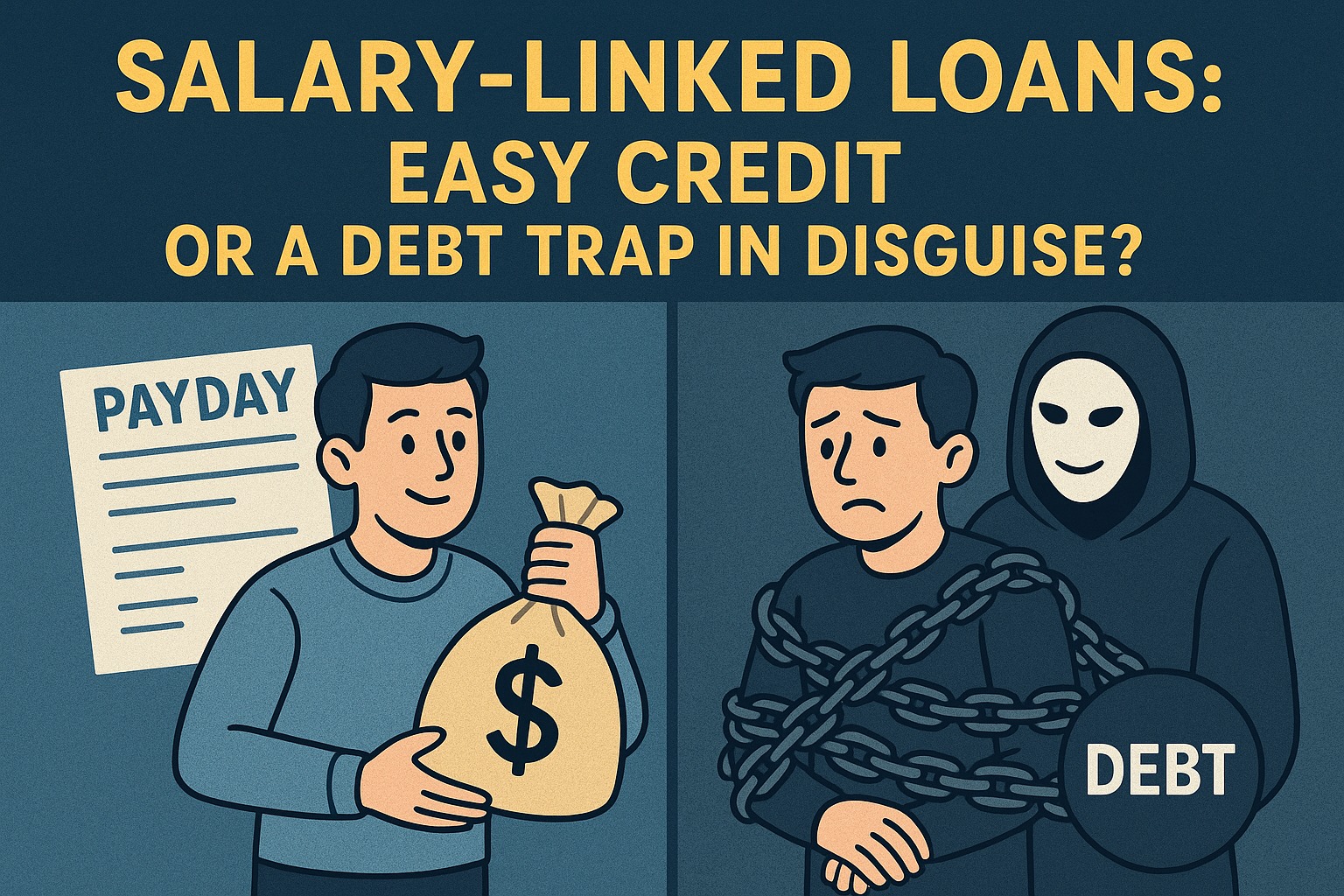 Employee reviewing salary-linked loan options on laptop with Vizzve Finance branding